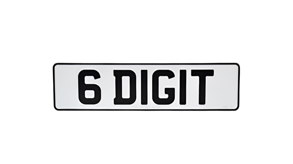 6-Digit Metal Pressed Number Plate – 420mm x 111mm - Pair