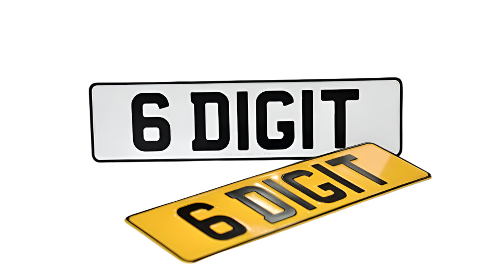 6-Digit Metal Pressed Number Plate – 420mm x 111mm - Pair