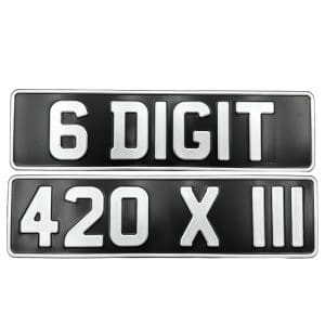 Classic Oblong Metal Pressed Number Plate 420mm x 111mm - Single