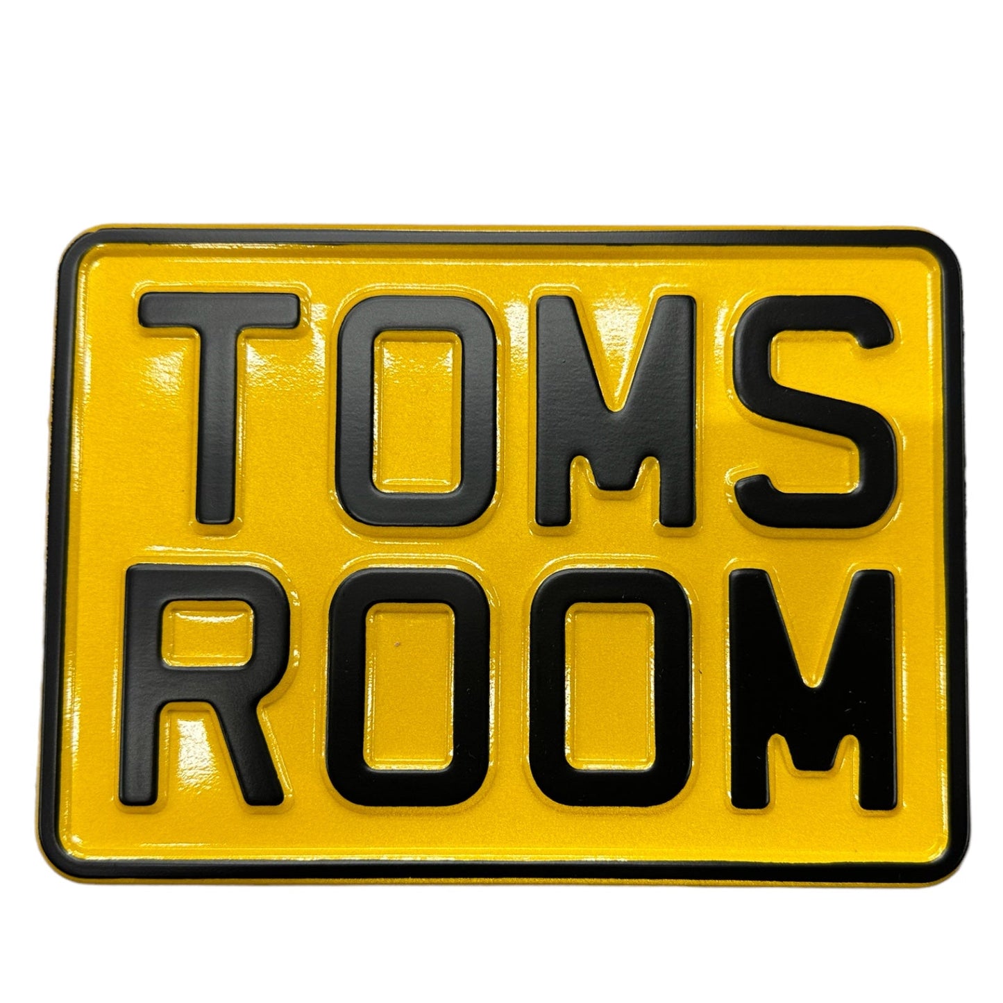 Yellow Metal Pressed 7×5 Motorbike Number Plate