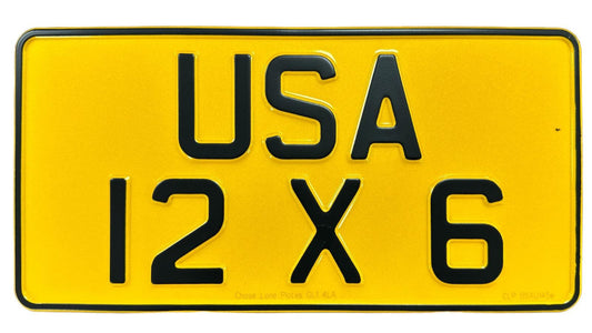 American Metal Pressed Number Plate – 12 x 6 Inches - Single