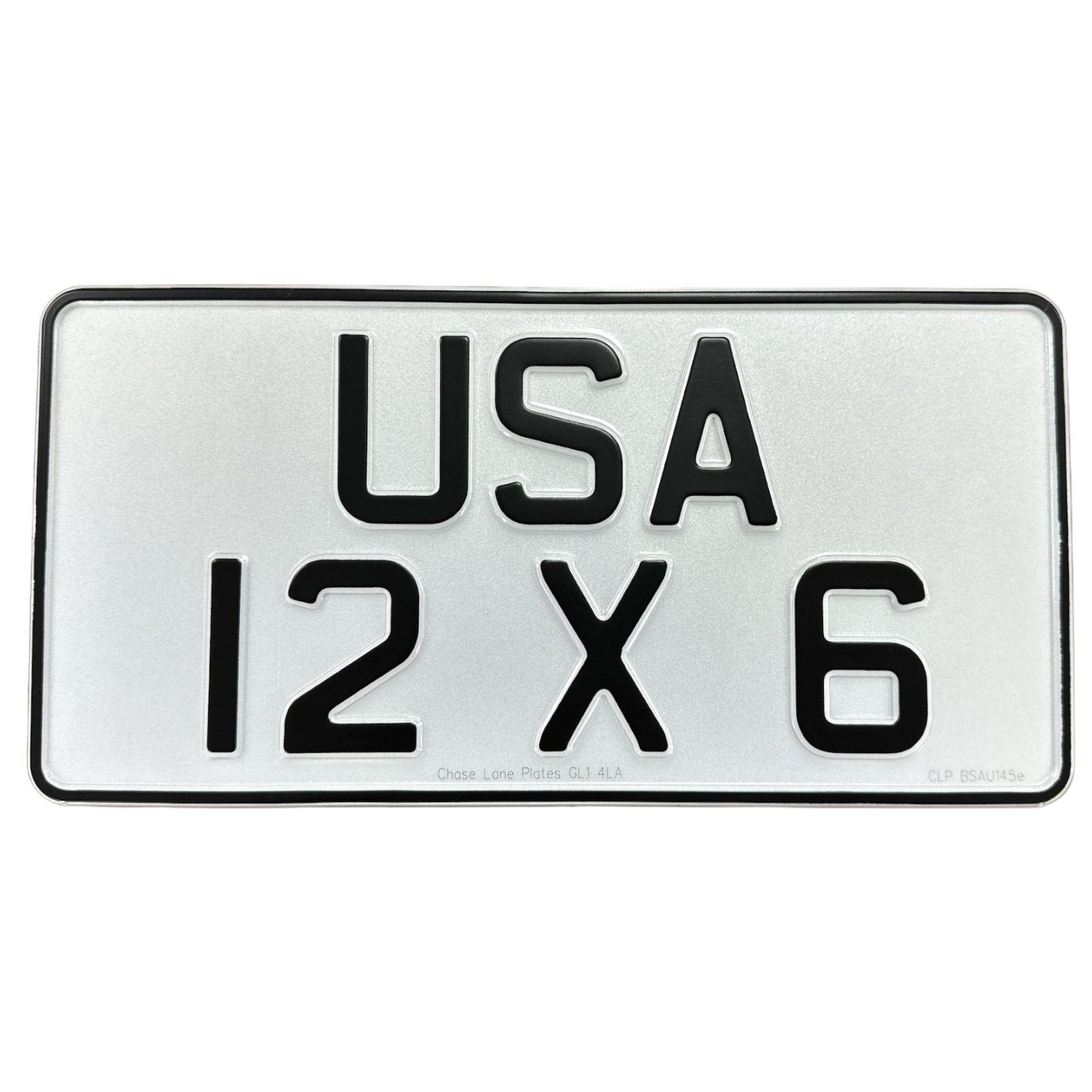 American Metal Pressed Number Plate – 12 x 6 Inches - Single