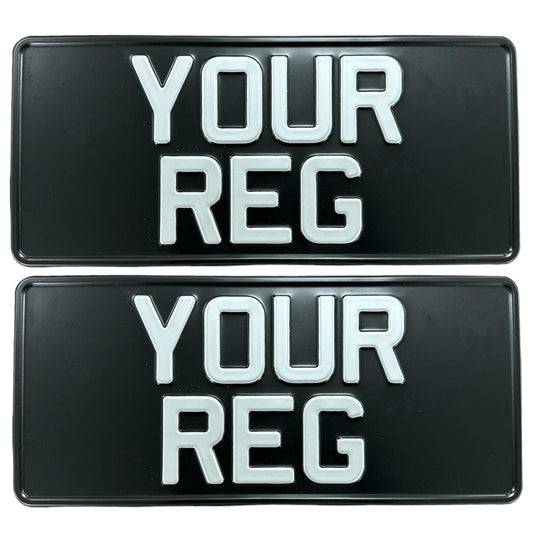 Classic American Metal Pressed Number Plate – 12 x 6 Inches - Pair