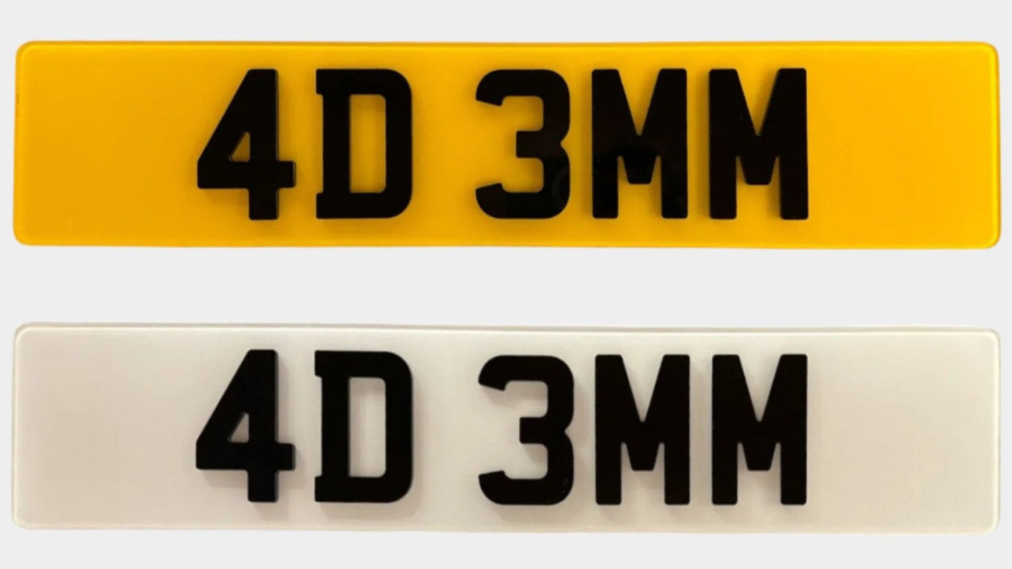 4D Number Plate - 520x111mm - Pair