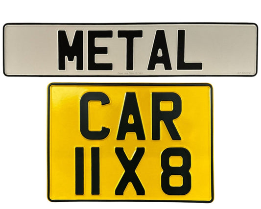 Metal Pressed Number Plate - 520x111mm & 11x8