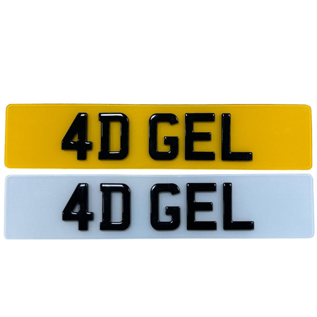 4D Gel UK Acrylic Number Plate – 520mm x 111mm - Pair