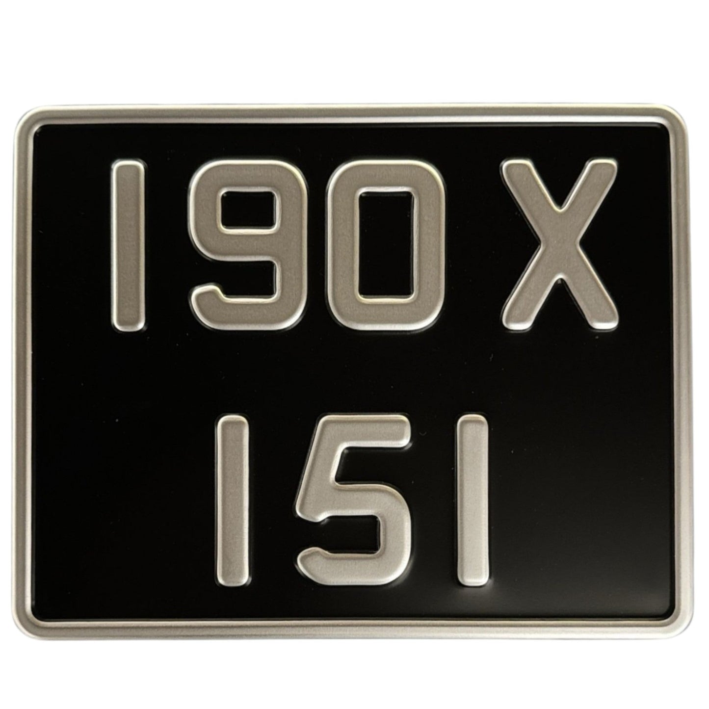 Classic Metal Pressed 7.5 × 6 Motorbike Number Plate