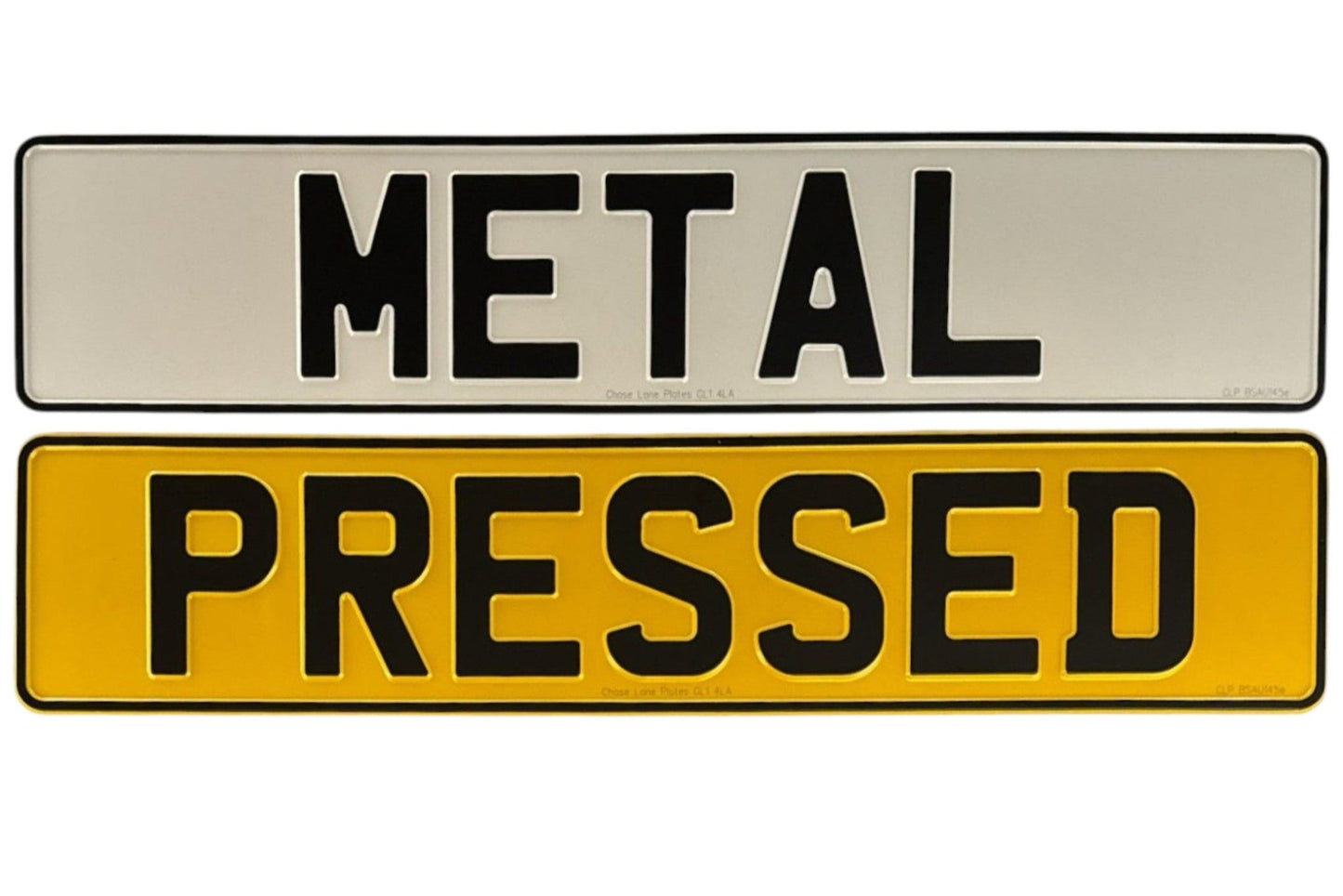 Metal Pressed Number Plate (standard)- 520mm x 111mm - Pair